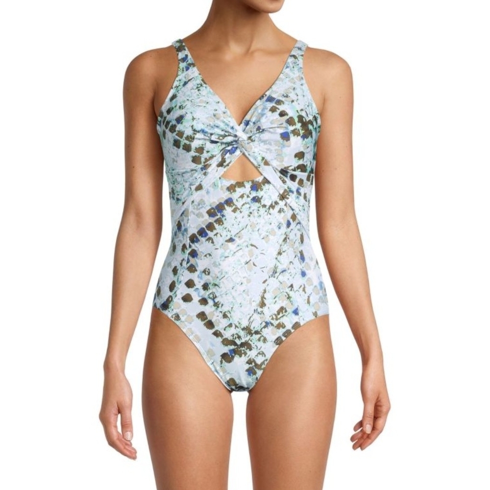 #069 Sz 4 DKNY Women's Multicolor One-Piece Swimsuit